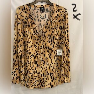 INC International Concepts Animal Print Blouse